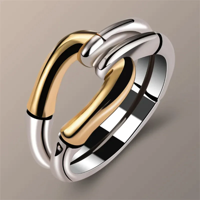 Bague Vintage nouée en or et argent